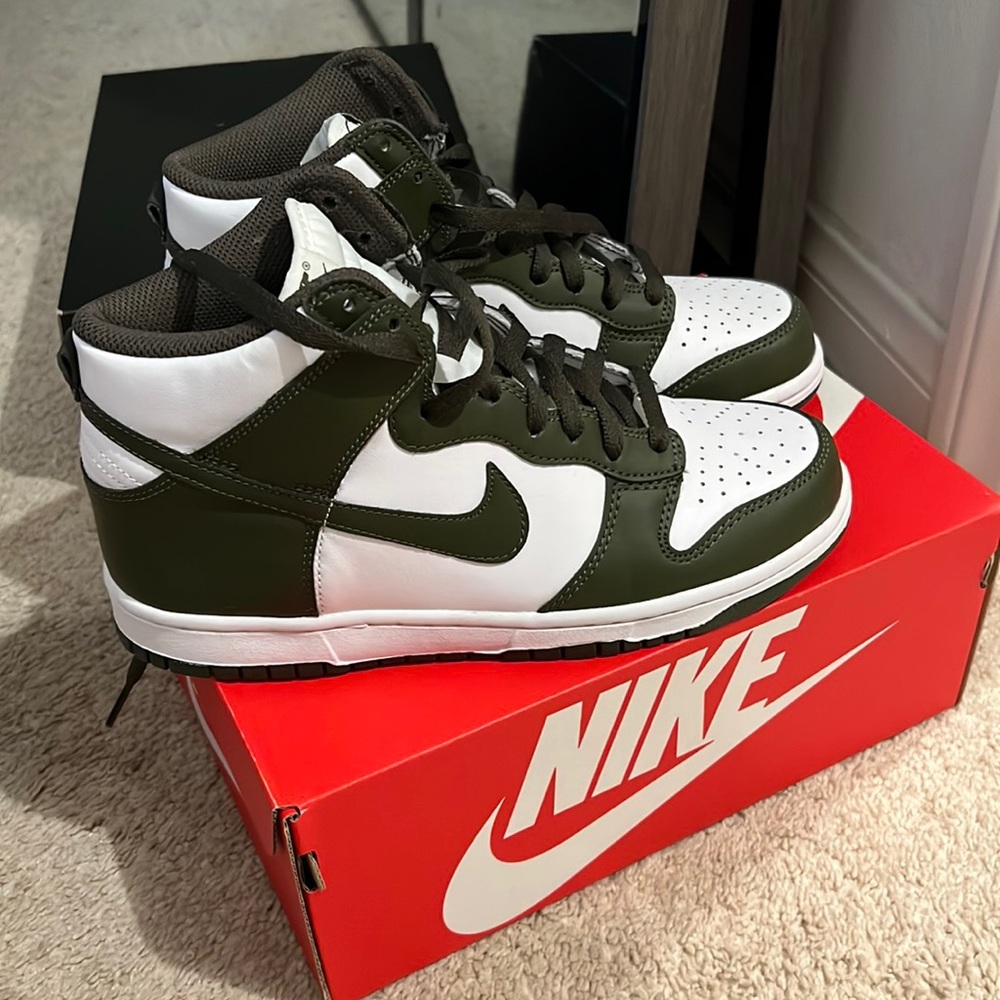 Nike green dunks high top